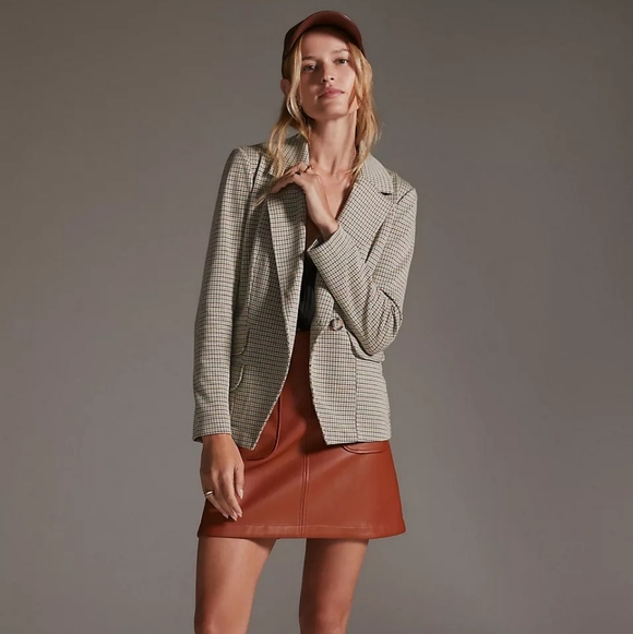 Maeve Collegiate Plaid Knit Blazer - Picture 1 of 8